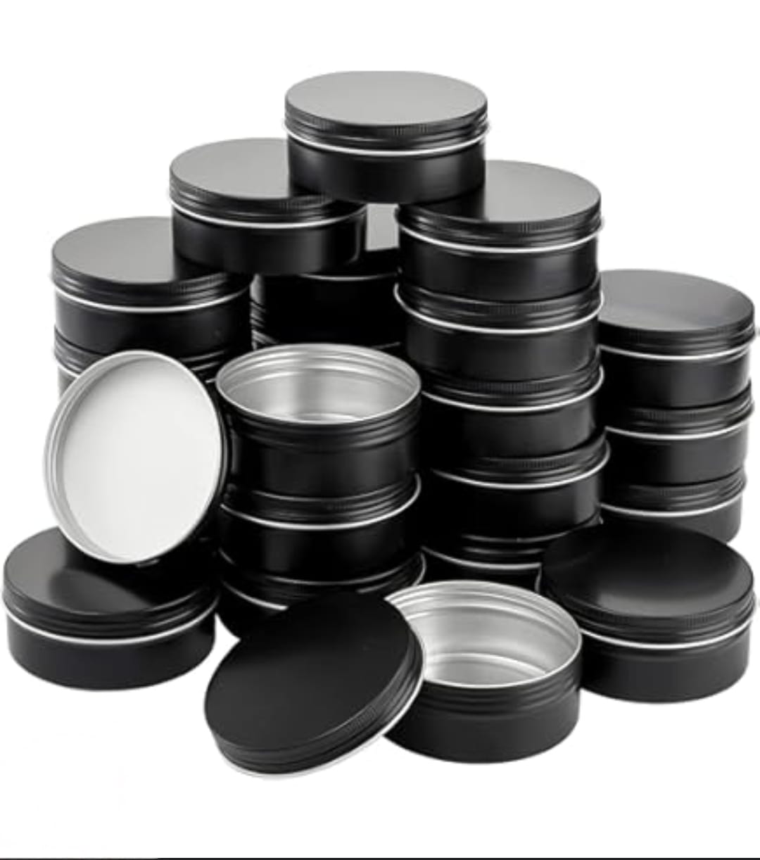 Matte Black Candle Tins